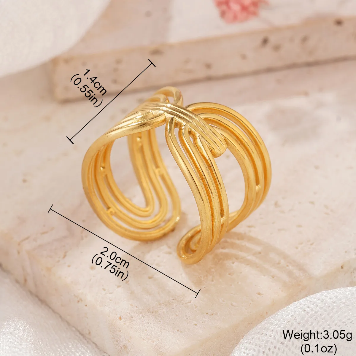 Retro Classic Style Geometric Starfish Heart Shape 304 Stainless Steel Plating Women's Open Rings display picture 4
