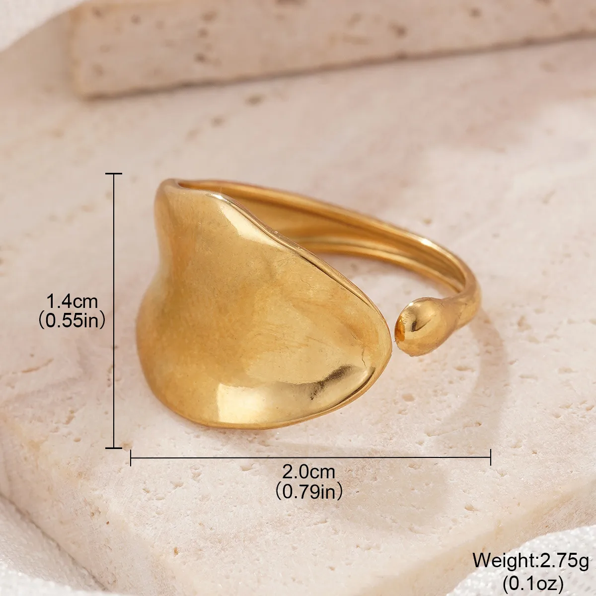 Retro Classic Style Geometric Starfish Heart Shape 304 Stainless Steel Plating Women's Open Rings display picture 10