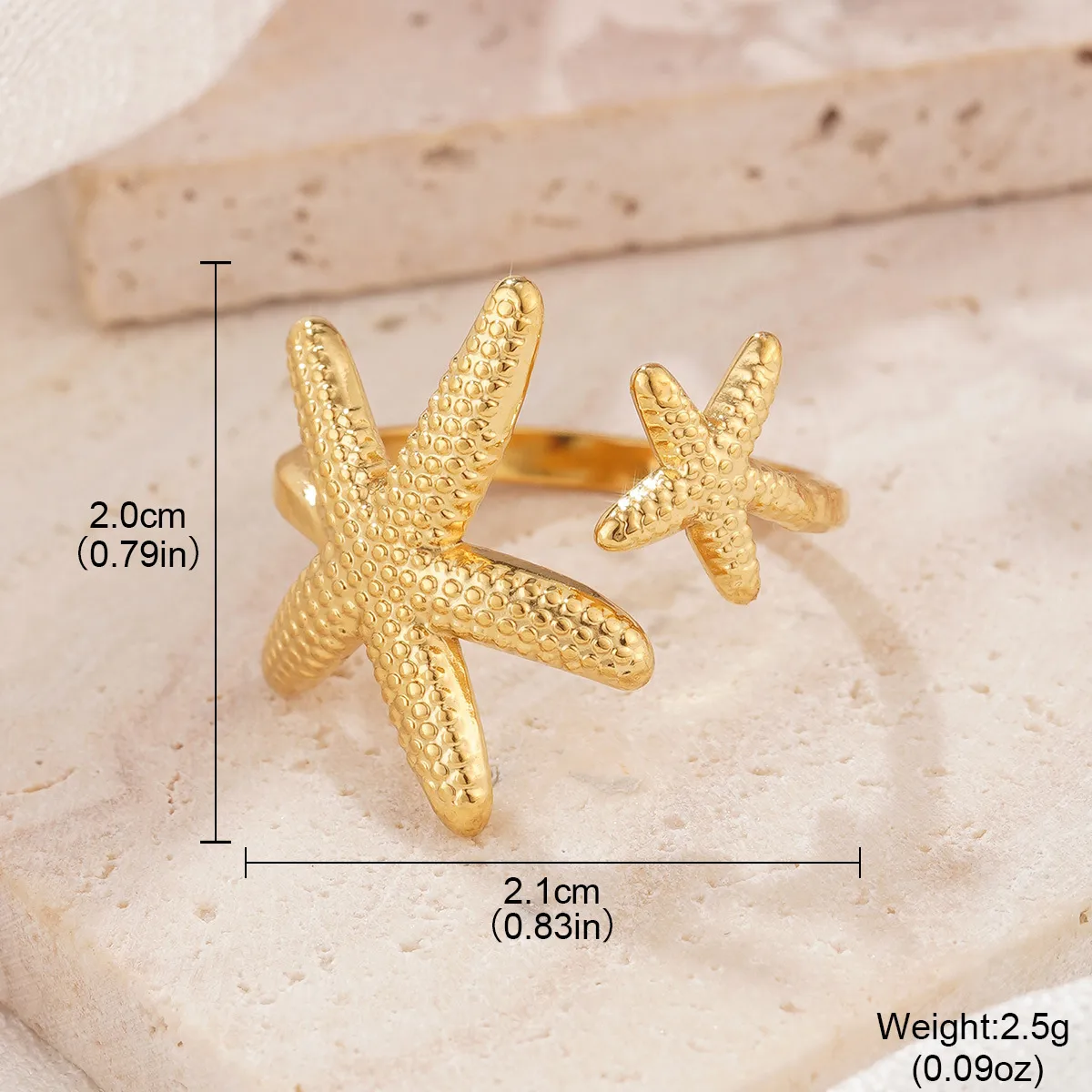 Retro Classic Style Geometric Starfish Heart Shape 304 Stainless Steel Plating Women's Open Rings display picture 14