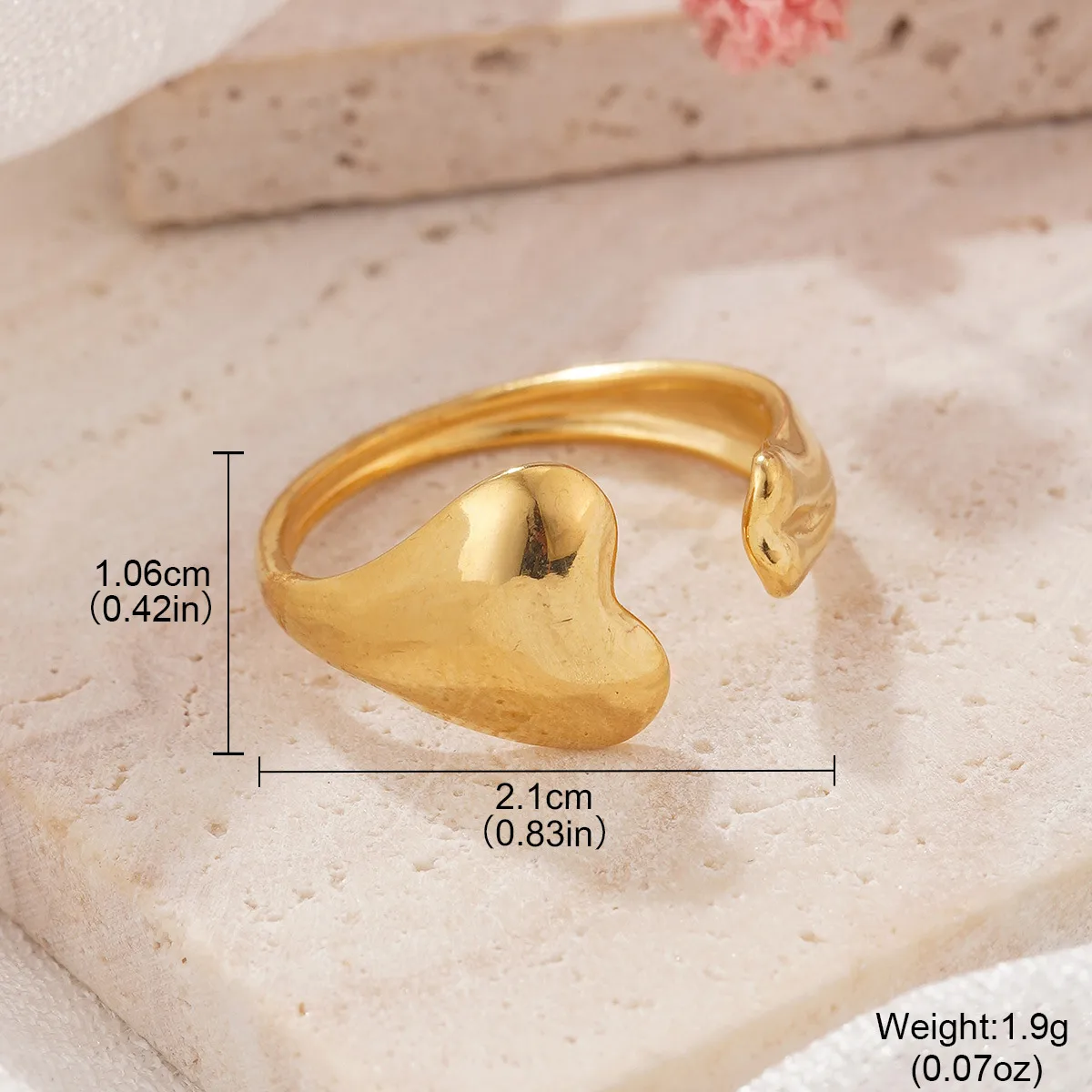 Retro Classic Style Geometric Starfish Heart Shape 304 Stainless Steel Plating Women's Open Rings display picture 18