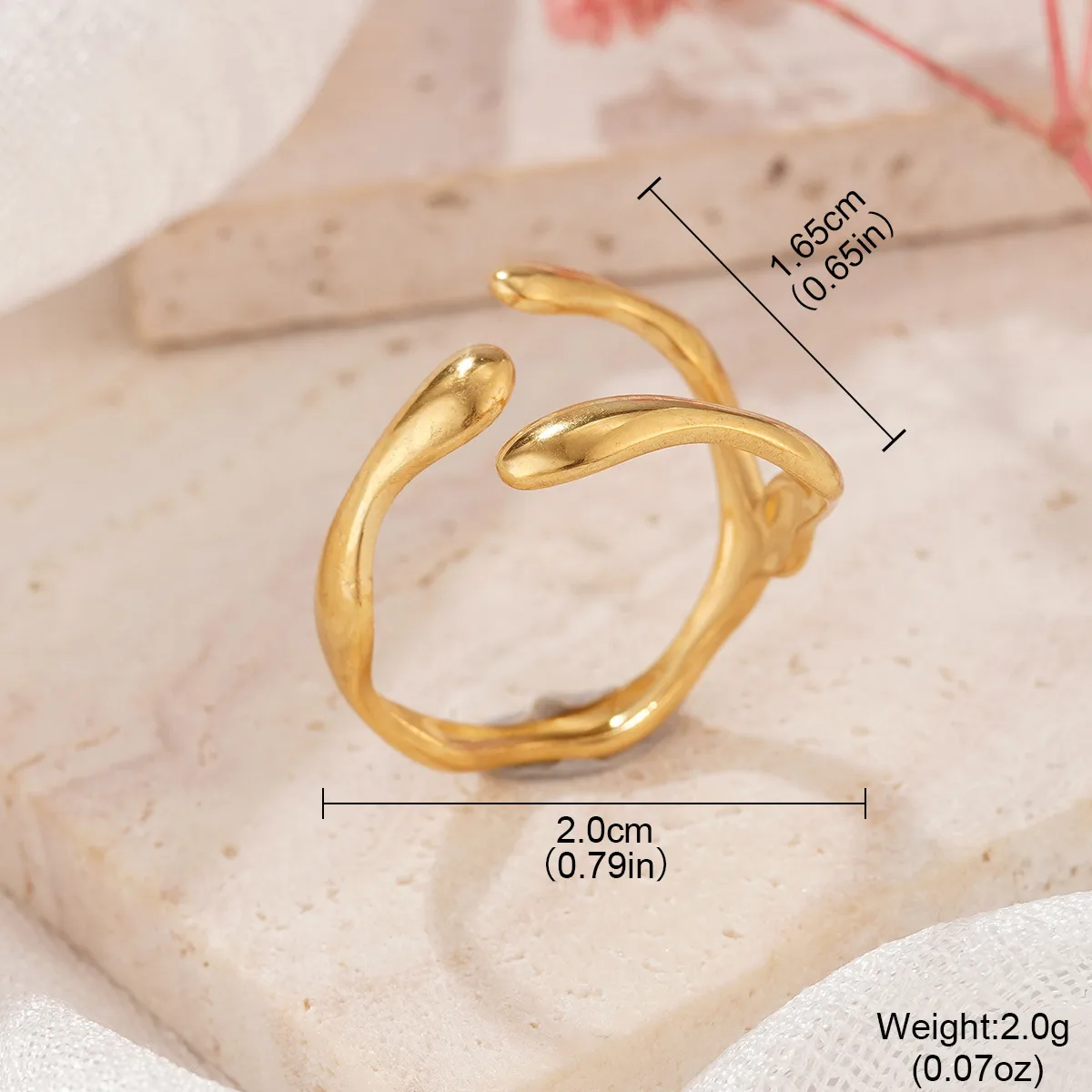 Retro Classic Style Geometric Starfish Heart Shape 304 Stainless Steel Plating Women's Open Rings display picture 20
