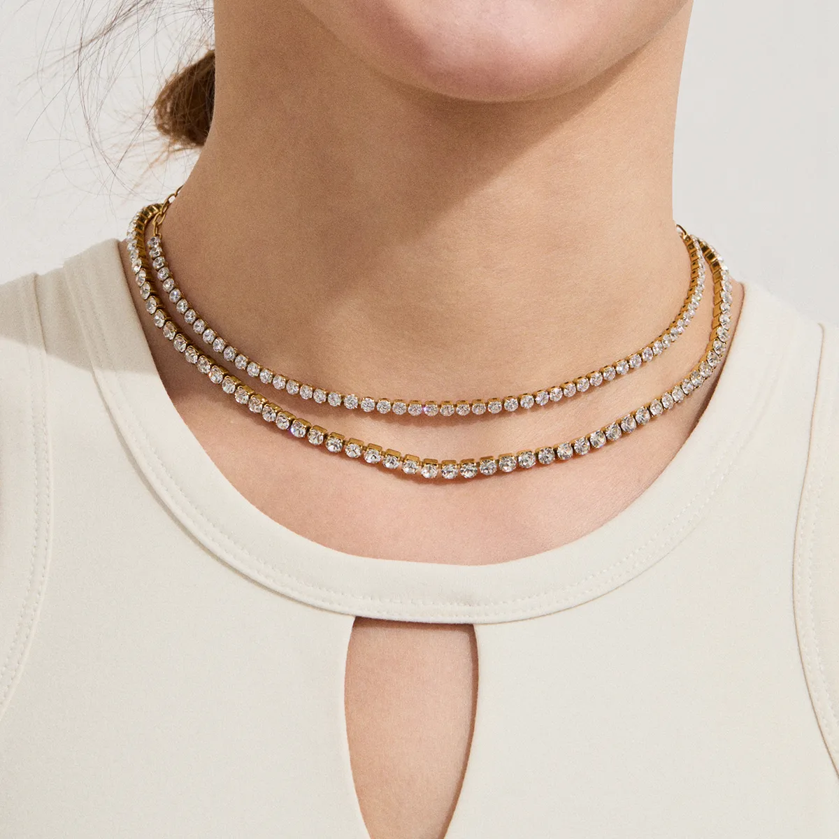 Basic Modern Style Geometric 316 Stainless Steel  Women's Bracelets Necklace display picture 5