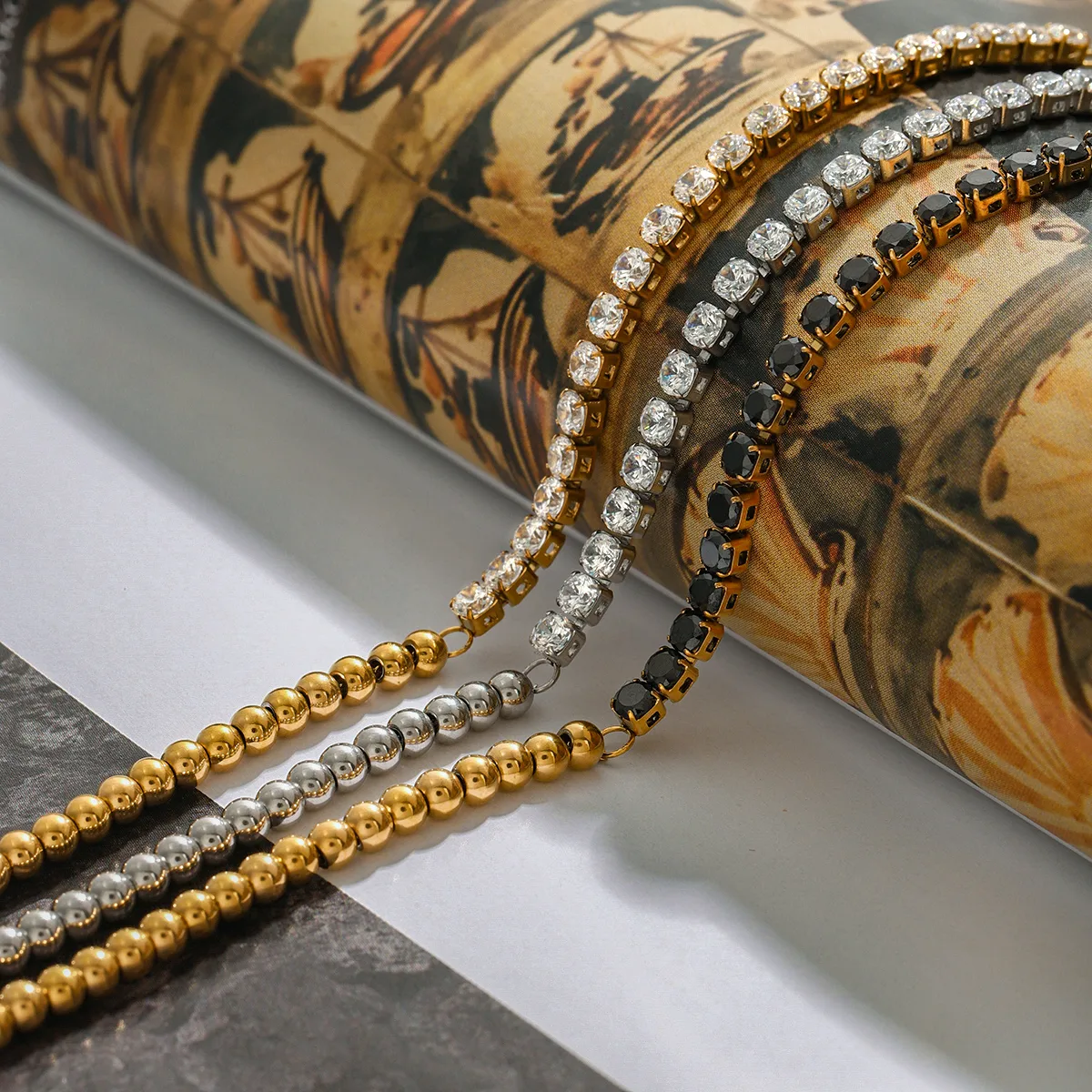 Basic Modern Style Geometric 316 Stainless Steel  Women's Bracelets Necklace display picture 12
