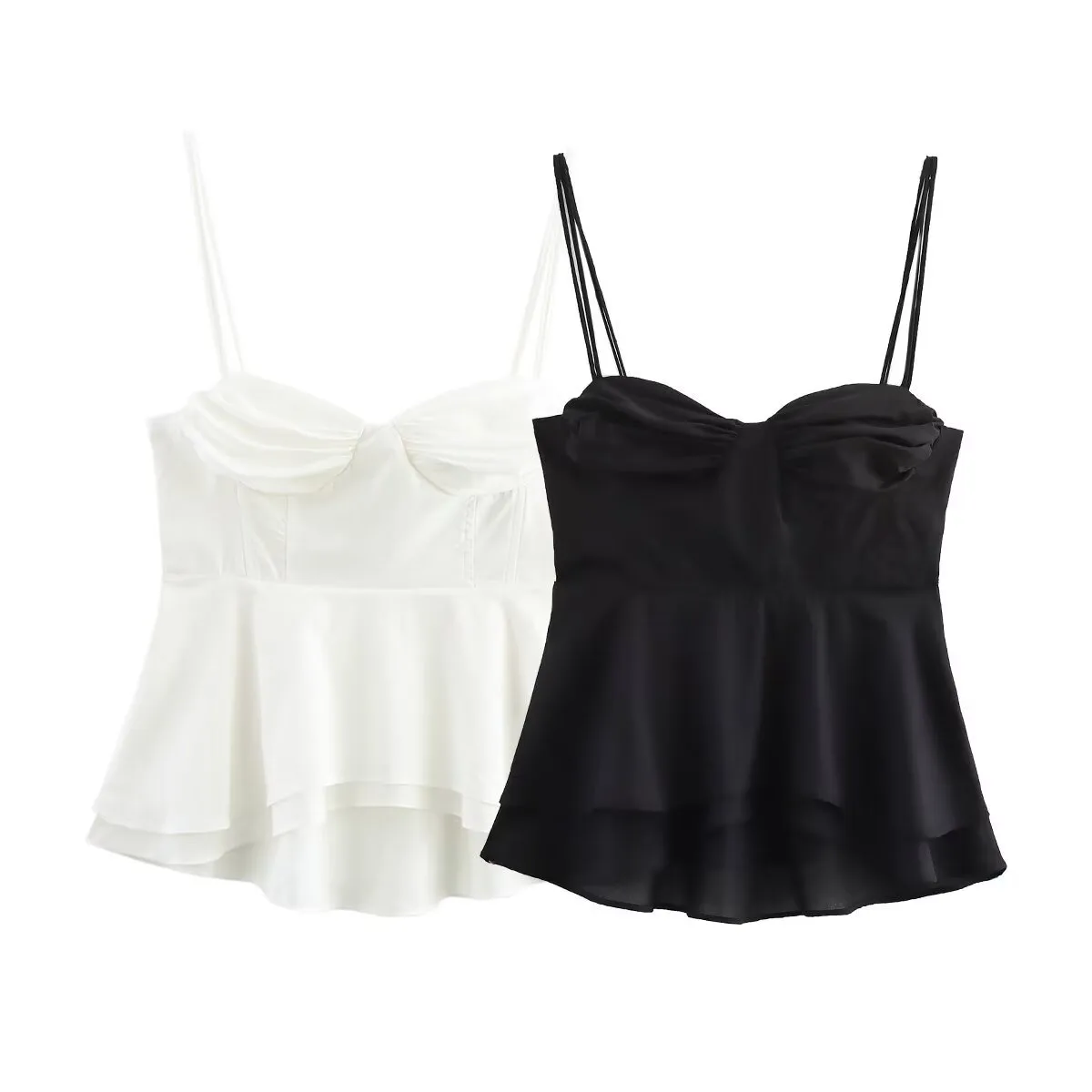 Women's Camisole Tank Tops Pleated Sexy Solid Color display picture 1