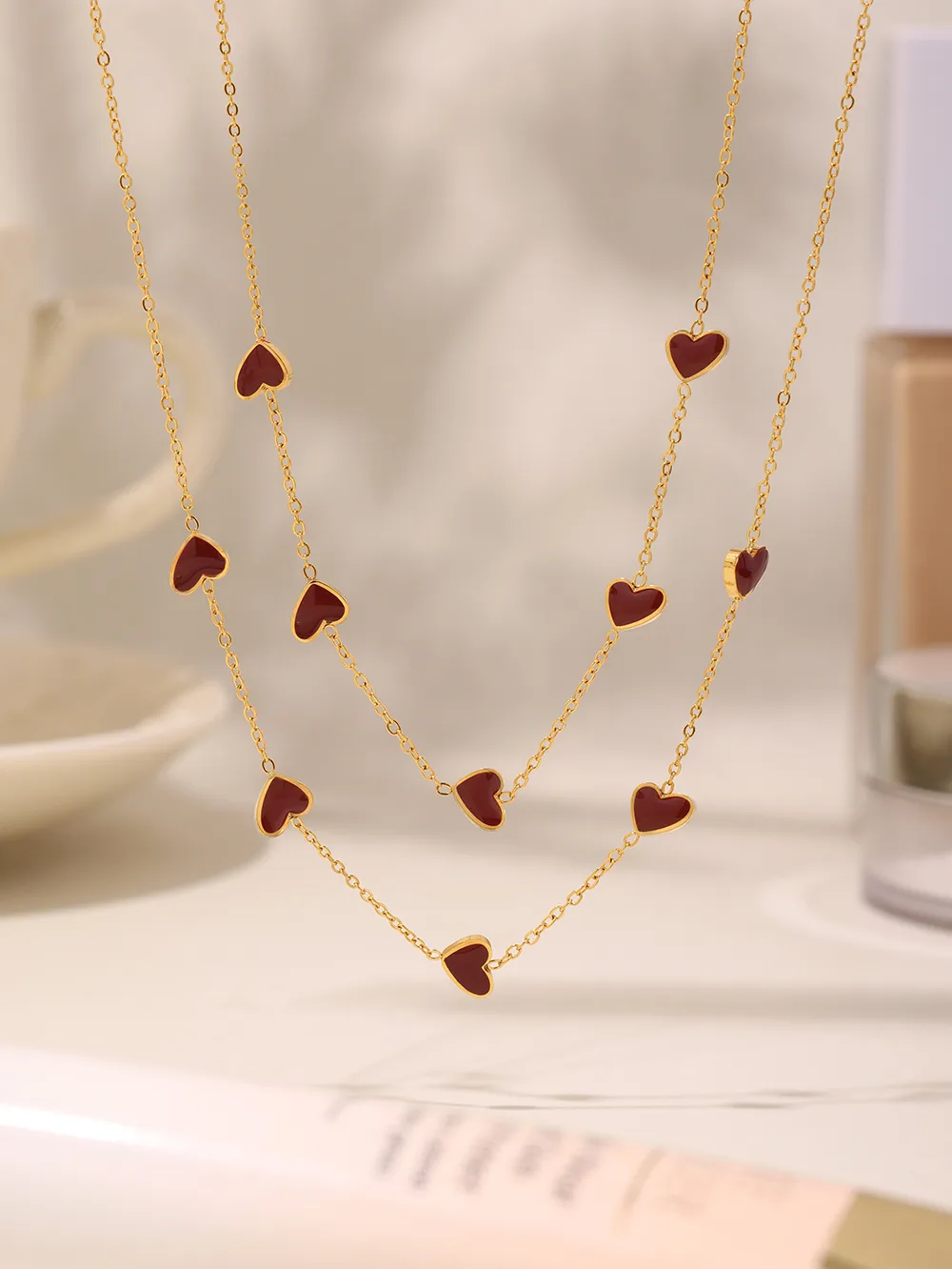 Vacation Heart Shape 304 Stainless Steel Plating 18K Gold Plated Women's Necklace display picture 3