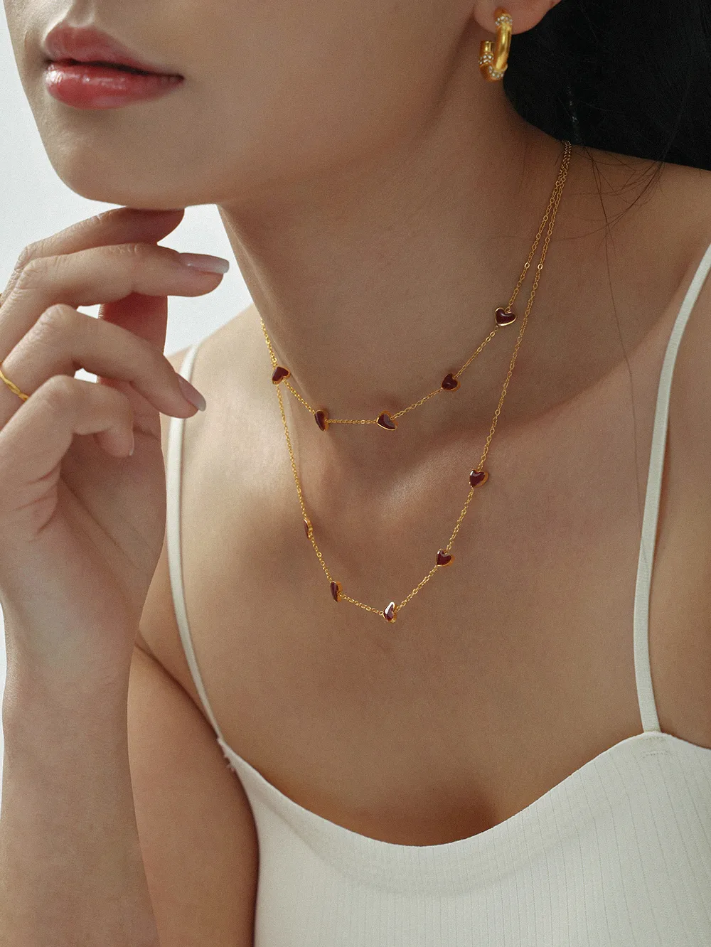Vacation Heart Shape 304 Stainless Steel Plating 18K Gold Plated Women's Necklace display picture 8
