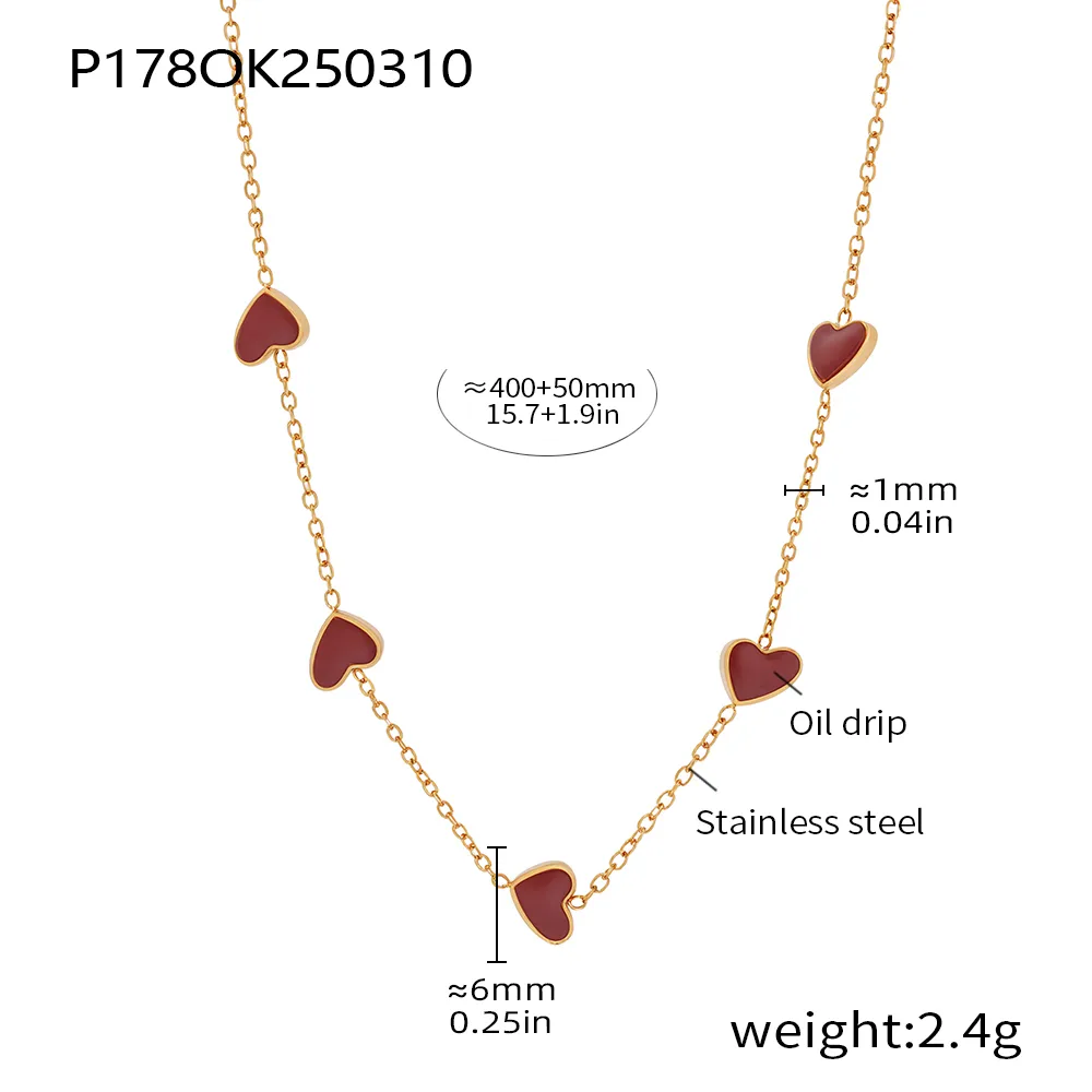 Vacation Heart Shape 304 Stainless Steel Plating 18K Gold Plated Women's Necklace display picture 5