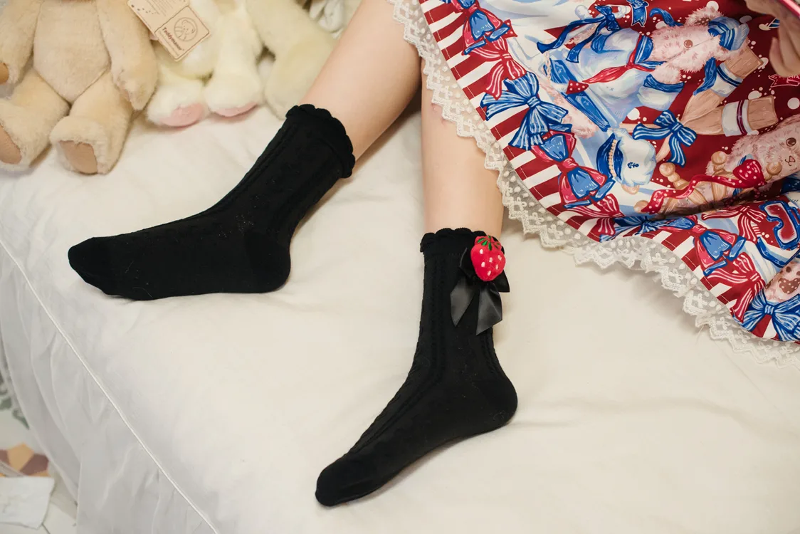 Women's Sweet Strawberry Bow Knot Cotton Ankle Socks A Pair display picture 13