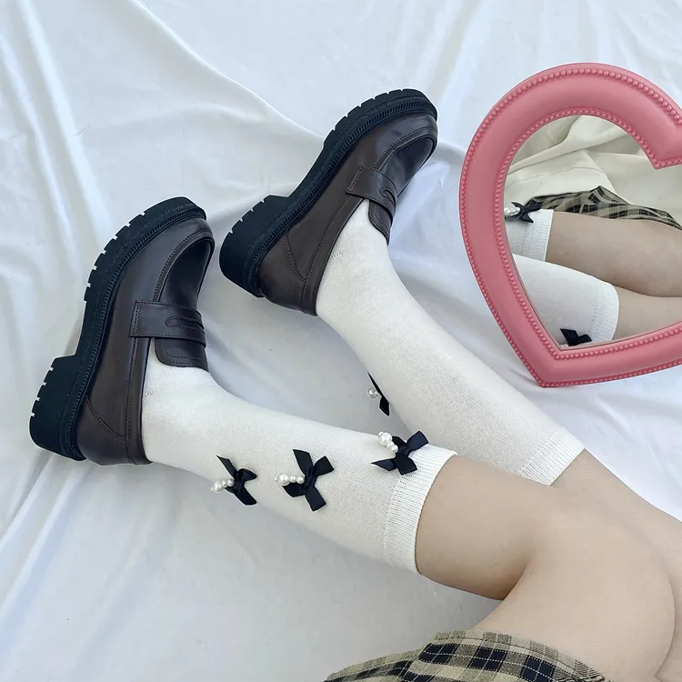 Women's New Style Solid Color Bow Knot Cotton Ankle Socks A Pair display picture 3