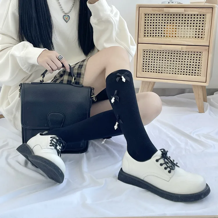 Women's New Style Solid Color Bow Knot Cotton Ankle Socks A Pair display picture 10