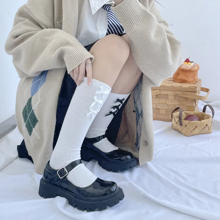 Women's Elegant Lady New Style Bow Knot Cotton Crew Socks A Pair display picture 5