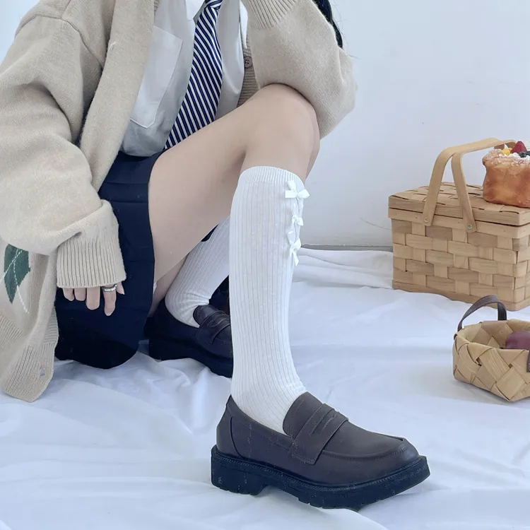 Women's Elegant Lady New Style Bow Knot Cotton Crew Socks A Pair display picture 8