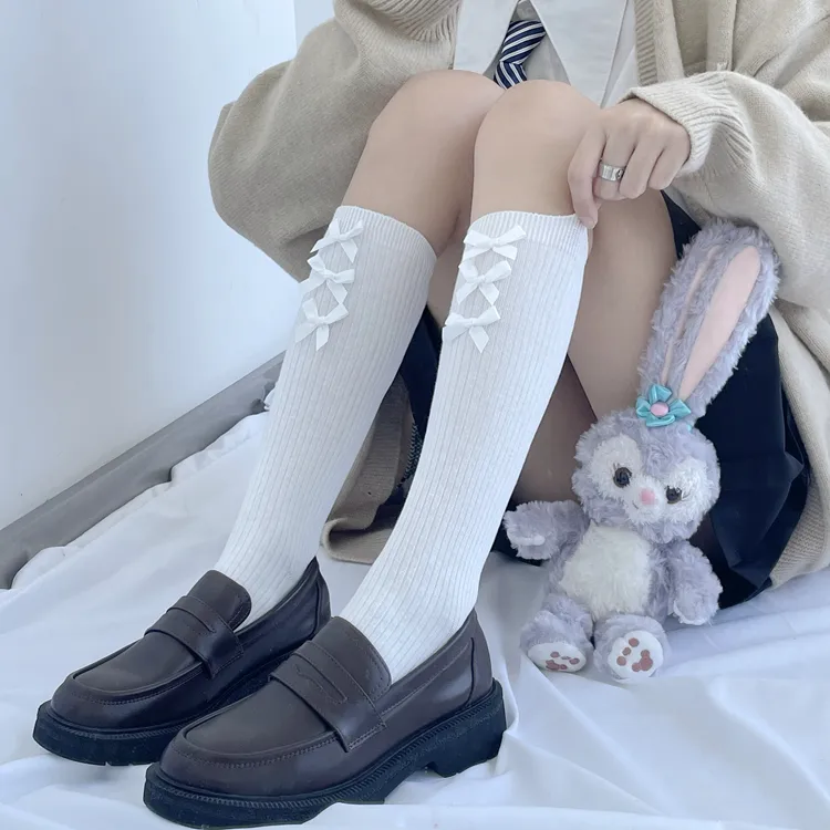 Women's Elegant Lady New Style Bow Knot Cotton Crew Socks A Pair display picture 12