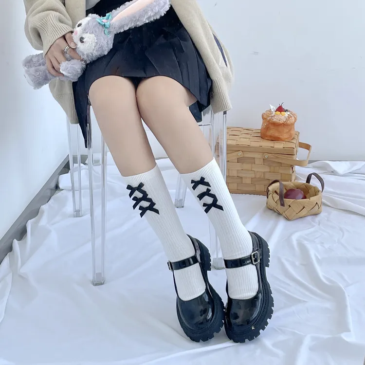 Women's Elegant Lady New Style Bow Knot Cotton Crew Socks A Pair display picture 16