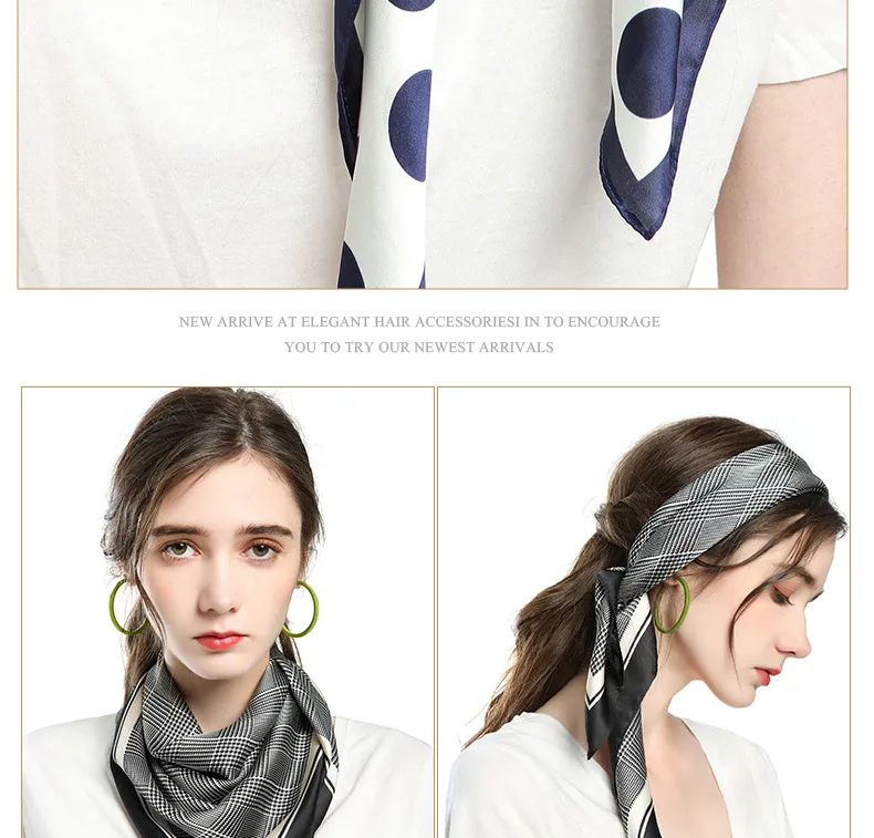 Imitation Silk 70 Small Square Versatile Spring And Autumn Thin Fashion Summer Silk Scarf Ribbon Scarf Wholesale High Sense Scarf display picture 7