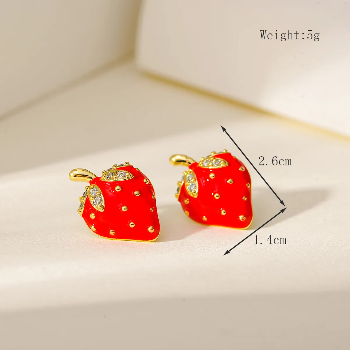 Elegant Strawberry Copper Women's Earrings Necklace Jewelry Set display picture 1