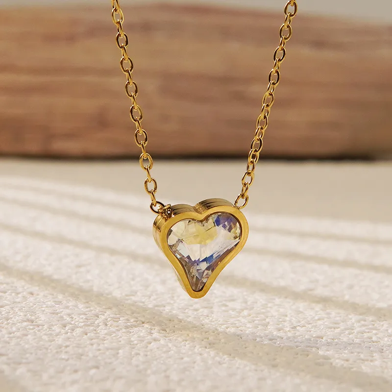 Princess Sweet Streetwear Heart Shape 304 Stainless Steel 18K Gold Plated Women's Pendant Necklace display picture 3