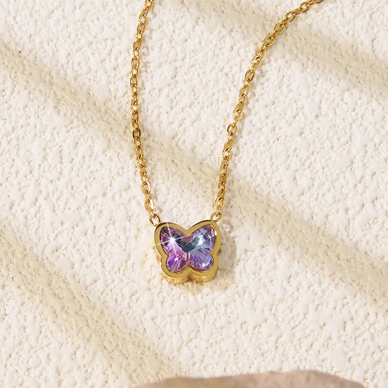 Casual Sweet Butterfly 304 Stainless Steel 18K Gold Plated Women's Pendant Necklace display picture 3