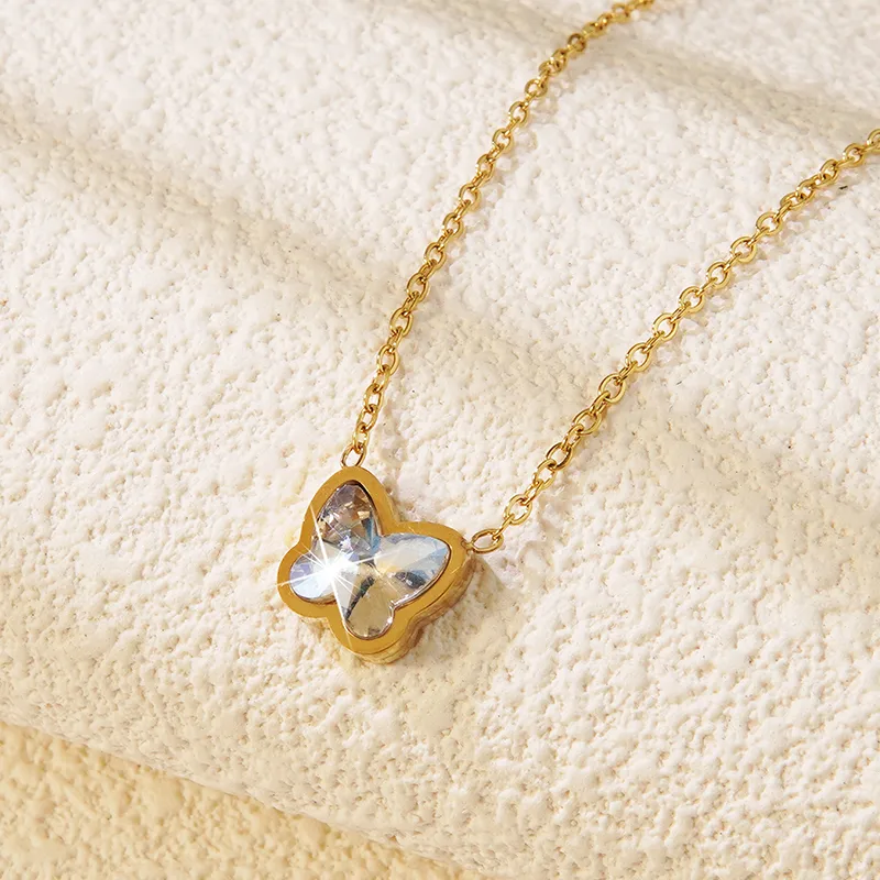 Casual Sweet Butterfly 304 Stainless Steel 18K Gold Plated Women's Pendant Necklace display picture 4