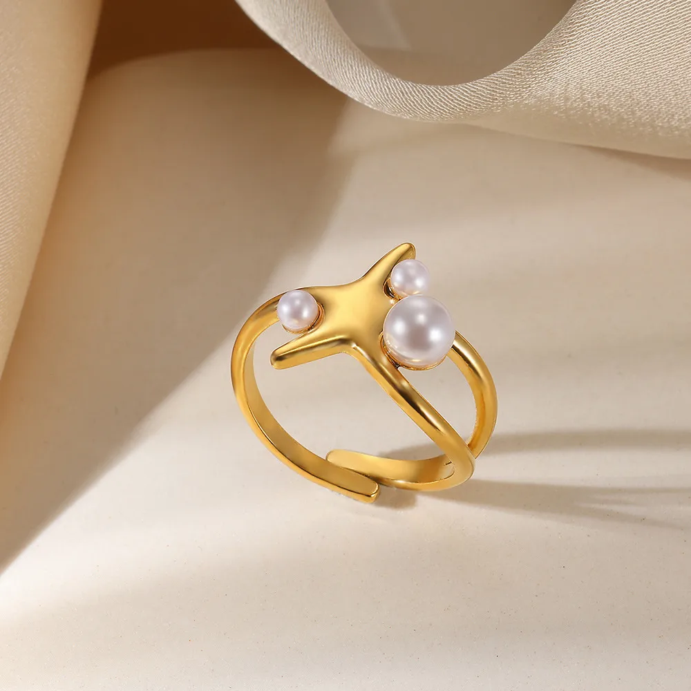 Vintage Style Simple Style Geometric Sun Star 304 Stainless Steel Women's Open Rings display picture 14