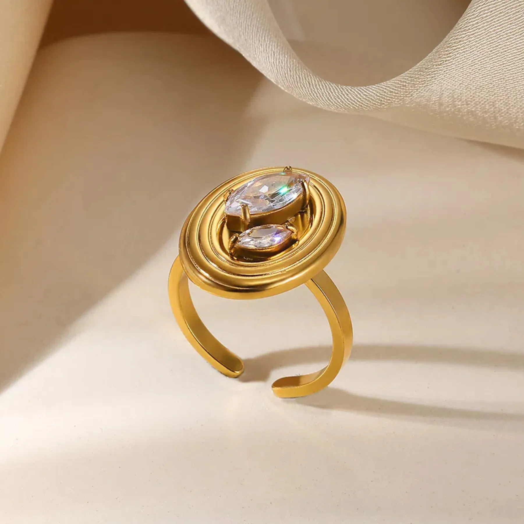 Vintage Style Simple Style Geometric Sun Star 304 Stainless Steel Women's Open Rings display picture 18