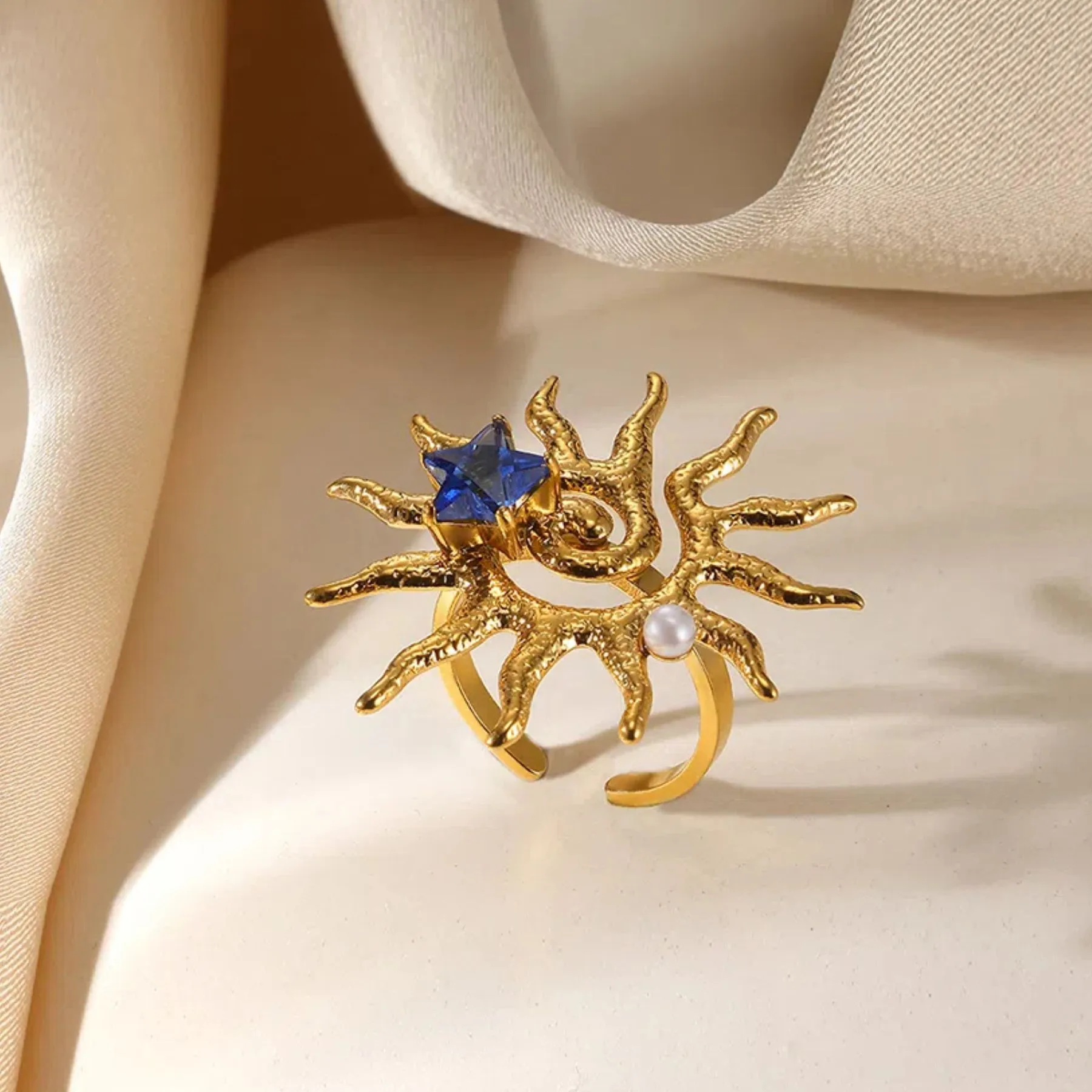 Vintage Style Simple Style Geometric Sun Star 304 Stainless Steel Women's Open Rings display picture 20