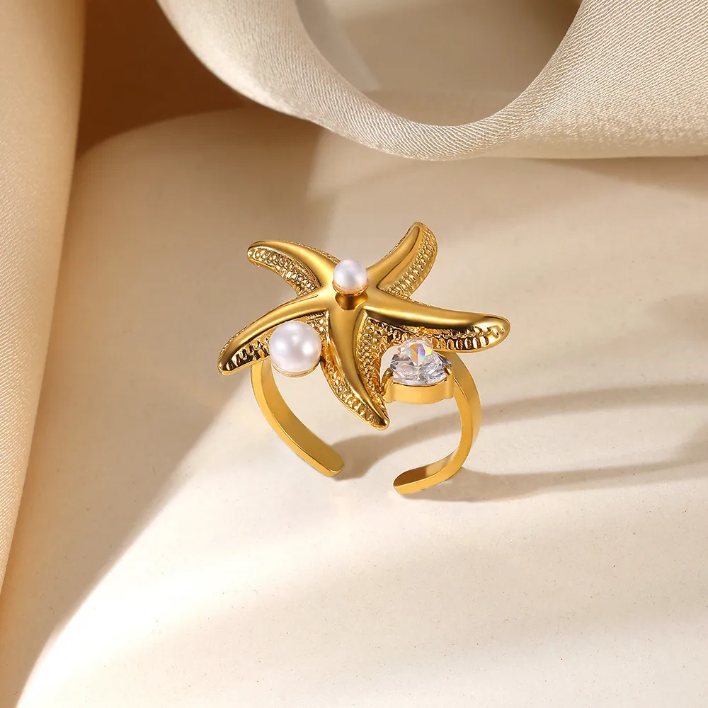 Vintage Style Simple Style Geometric Sun Star 304 Stainless Steel Women's Open Rings display picture 5