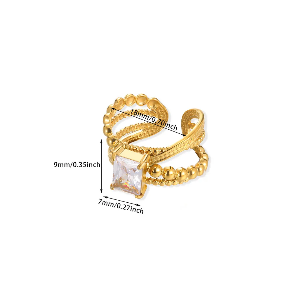 Vintage Style Simple Style Geometric Sun Star 304 Stainless Steel Women's Open Rings display picture 3