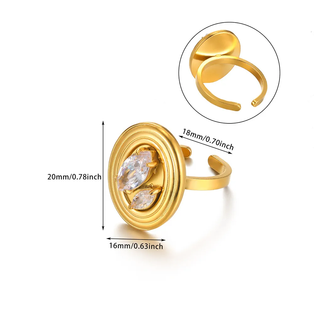 Vintage Style Simple Style Geometric Sun Star 304 Stainless Steel Women's Open Rings display picture 11