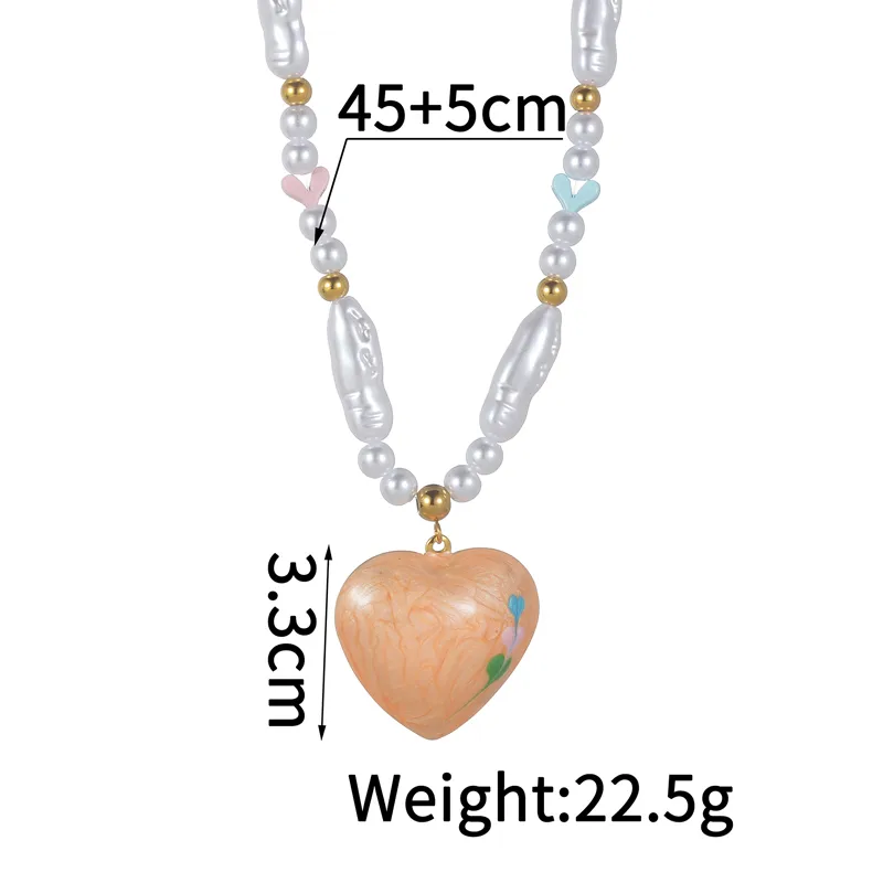 Vacation Classic Style Starfish Heart Shape Butterfly 304 Stainless Steel Artificial Pearl 18K Gold Plated Women's Pendant Necklace display picture 4