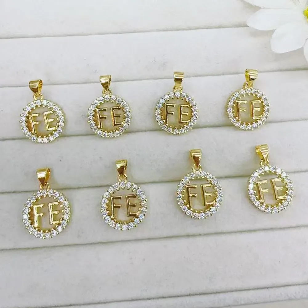 Casual Simple Style Letter Copper Polishing Plating Zircon 18K Gold Plated DIY Jewelry Accessories display picture 2