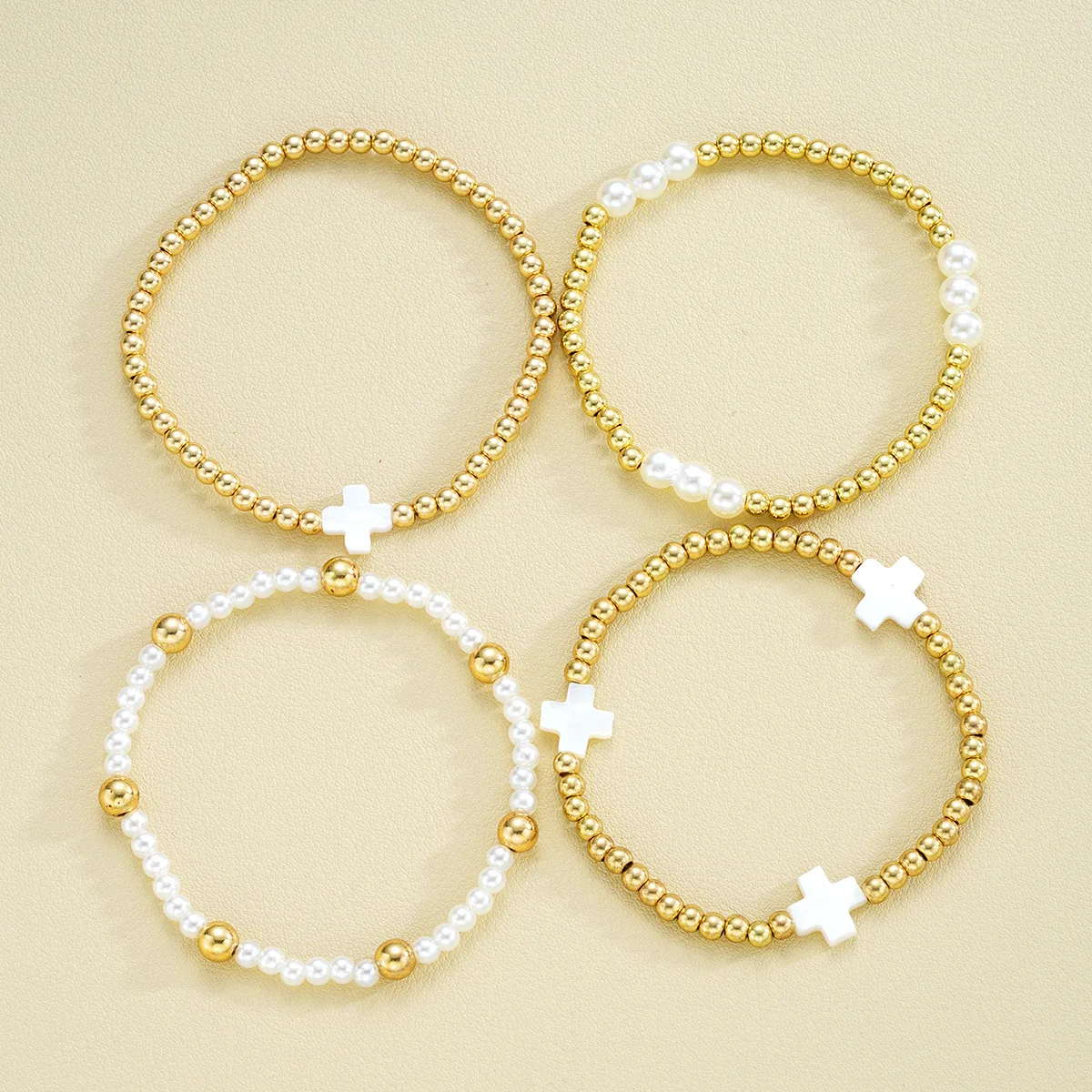 Retro Classic Style Geometric CCB Imitation Pearl Plating Women's Bracelets display picture 3