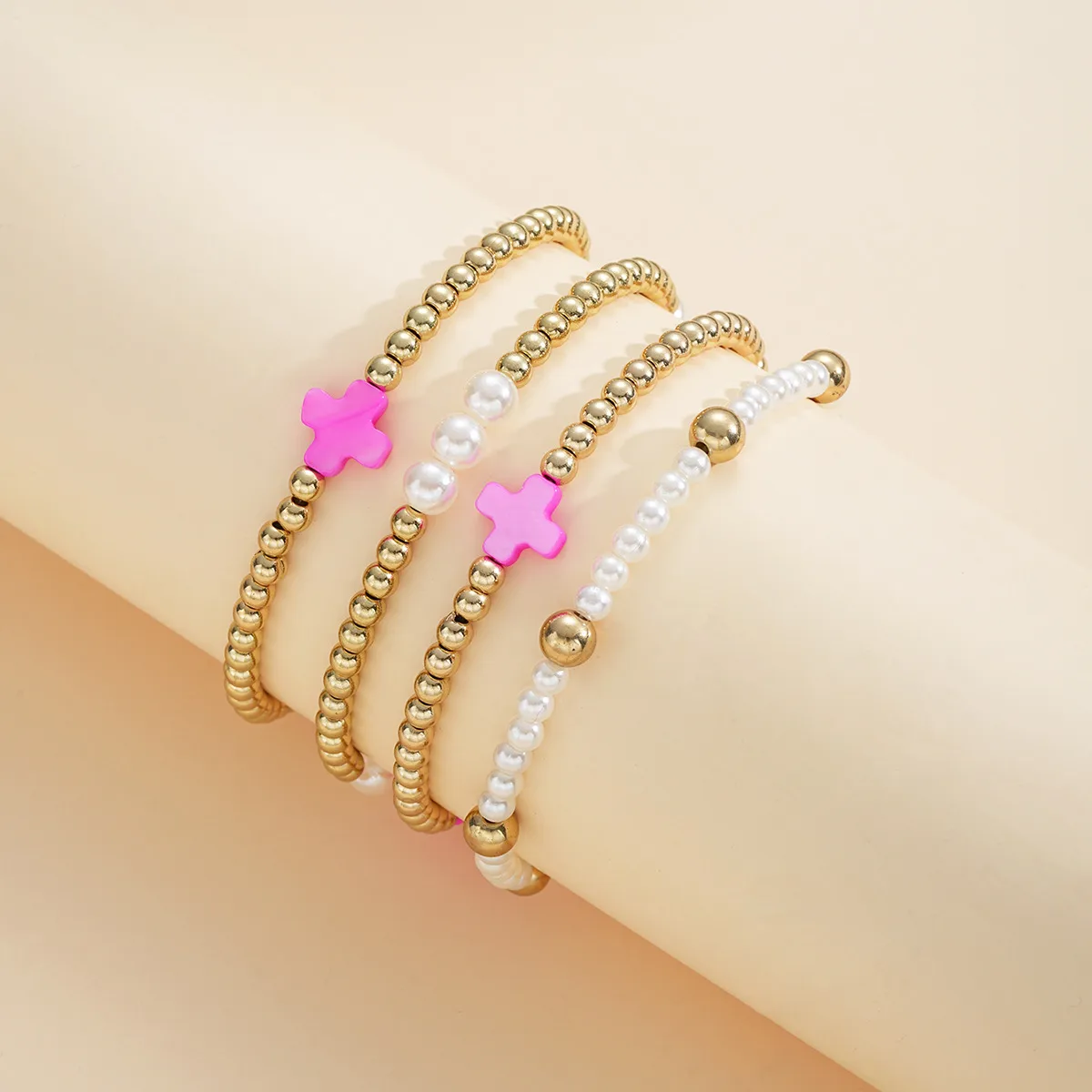 Retro Classic Style Geometric CCB Imitation Pearl Plating Women's Bracelets display picture 10
