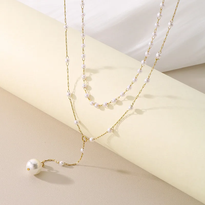 IG Style Geometric 304 Stainless Steel 18K Gold Plated Women's Double Layer Necklaces display picture 6
