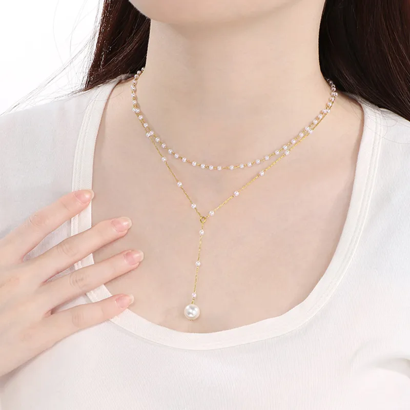 IG Style Geometric 304 Stainless Steel 18K Gold Plated Women's Double Layer Necklaces display picture 9