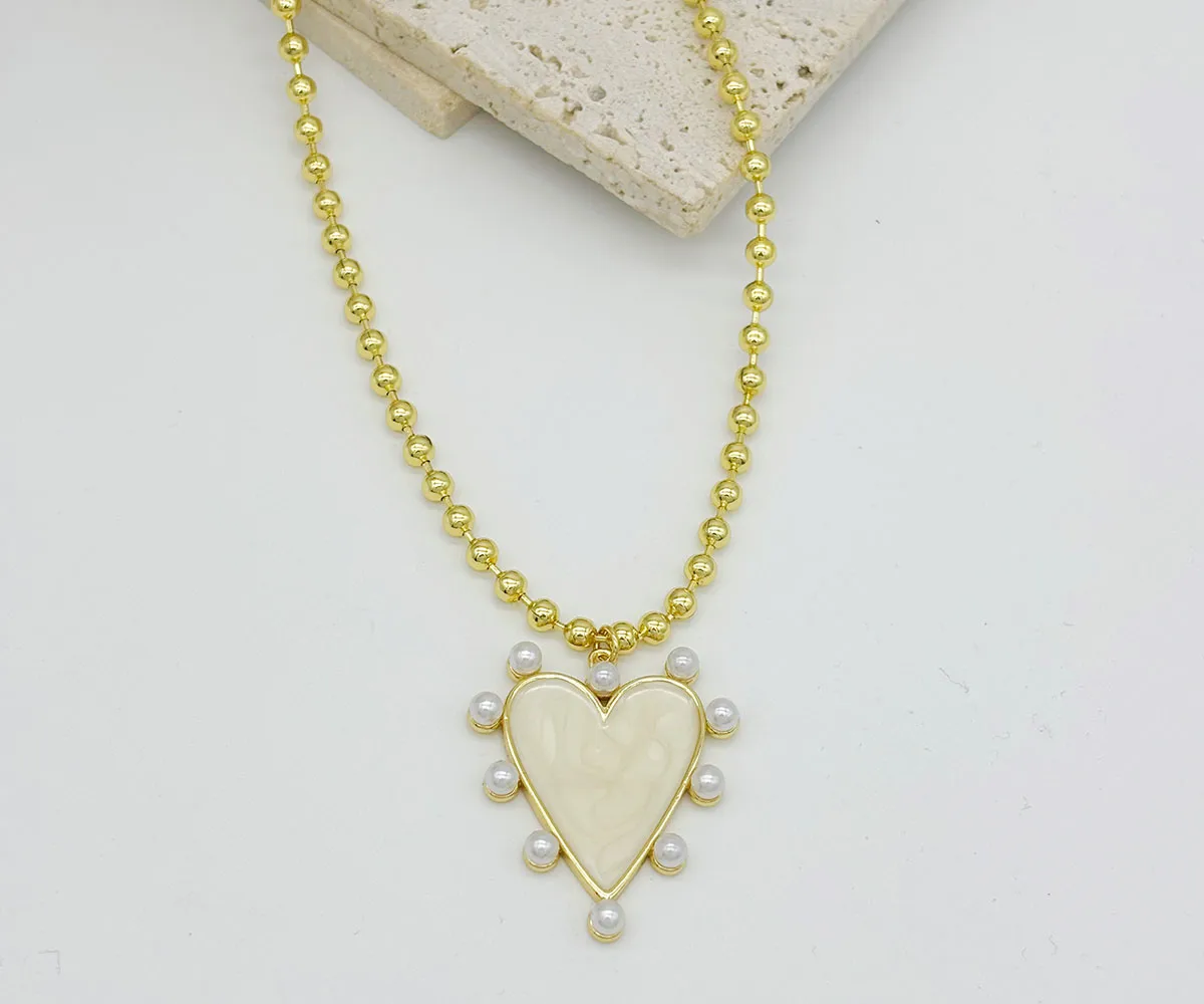 Casual Retro Cherry Heart Shape Copper Women's Pendant Necklace display picture 6