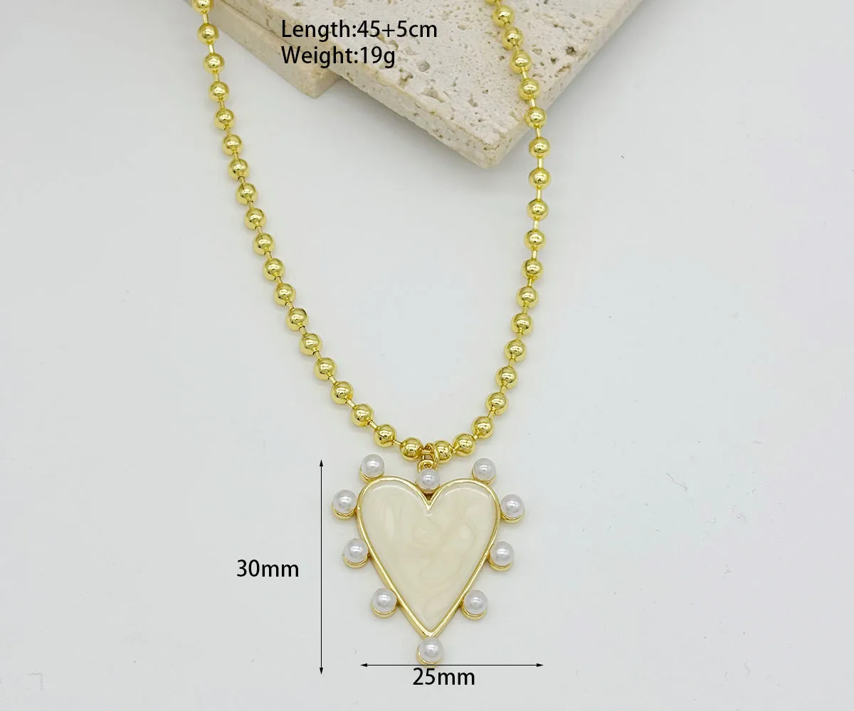 Casual Retro Cherry Heart Shape Copper Women's Pendant Necklace display picture 4