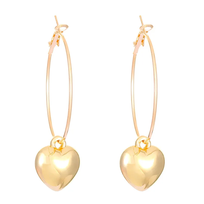 1 Pair Modern Style Heart Shape Plating CCB K Gold Plated White Gold Plated Hoop Earrings display picture 1