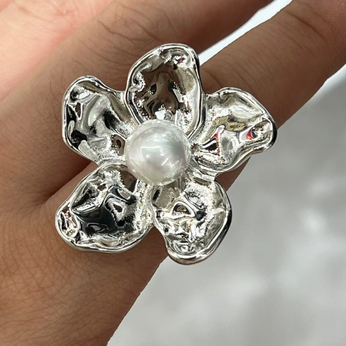 IG Style Flower 304 Stainless Steel 16K Gold Plated White Gold Plated Women's Rings Earrings Necklace display picture 10