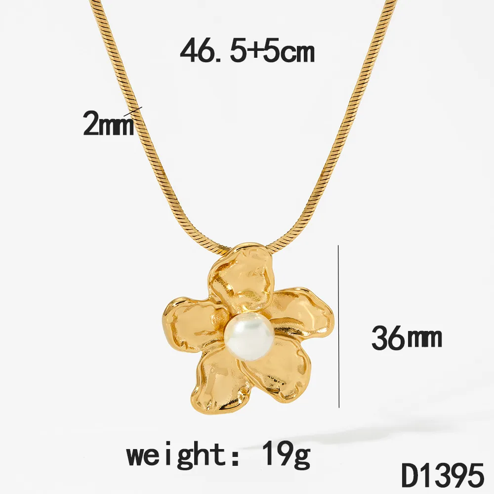 IG Style Flower 304 Stainless Steel 16K Gold Plated White Gold Plated Women's Rings Earrings Necklace display picture 13