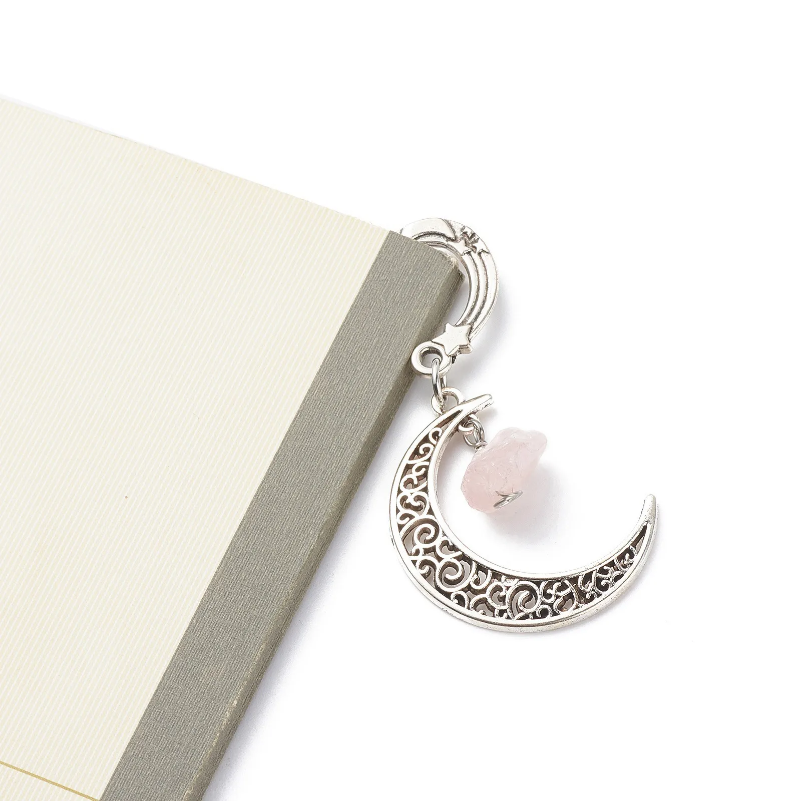 1 Piece Moon Stone Class Learning School Artificial Crystal Alloy Retro Bookmark display picture 6