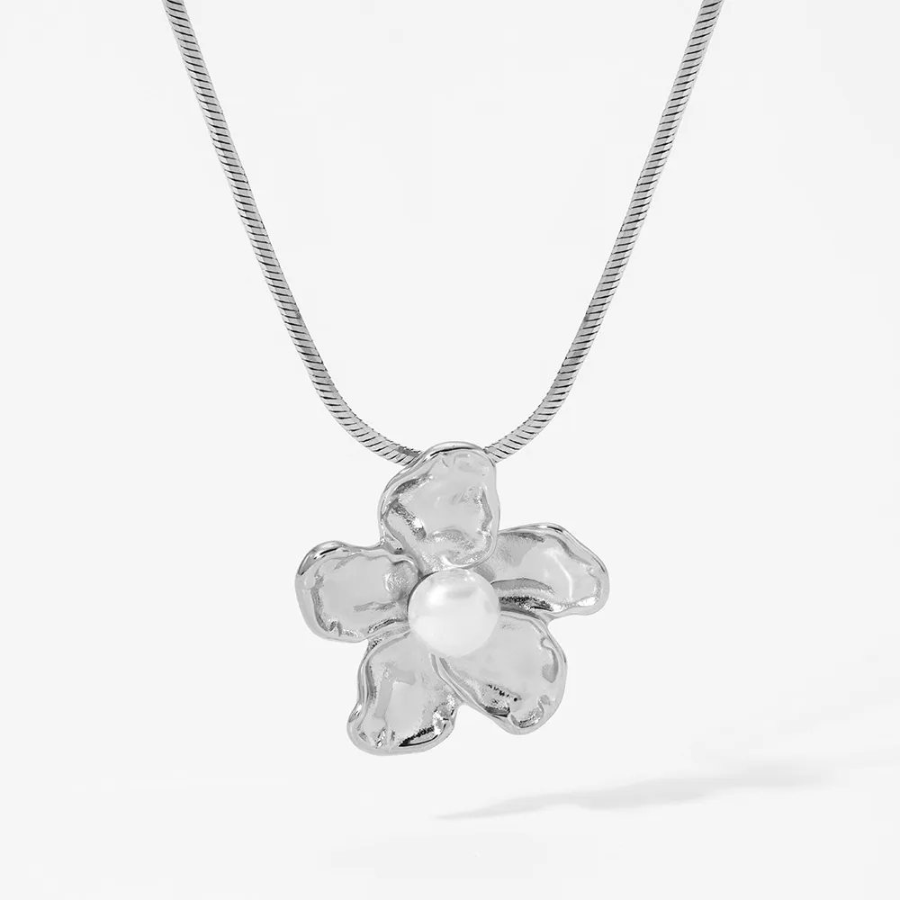 IG Style Flower 304 Stainless Steel 16K Gold Plated White Gold Plated Women's Rings Earrings Necklace display picture 14