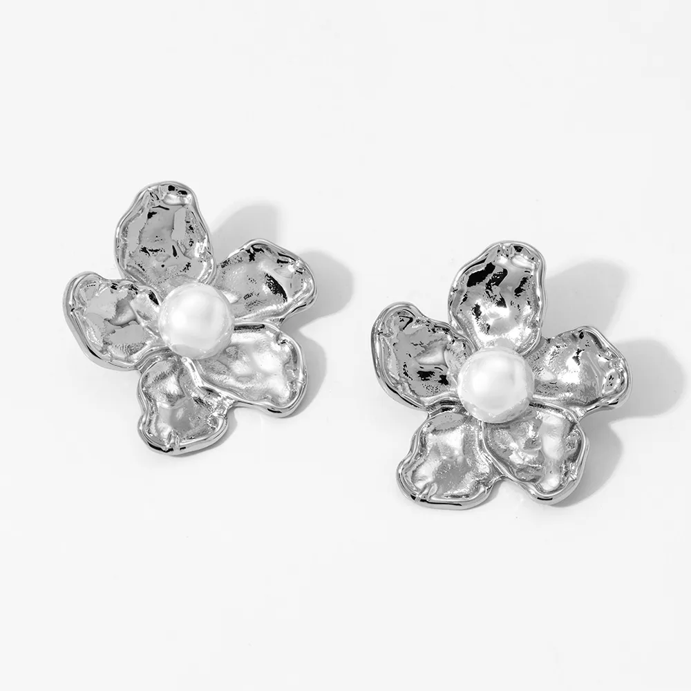IG Style Flower 304 Stainless Steel 16K Gold Plated White Gold Plated Women's Rings Earrings Necklace display picture 2