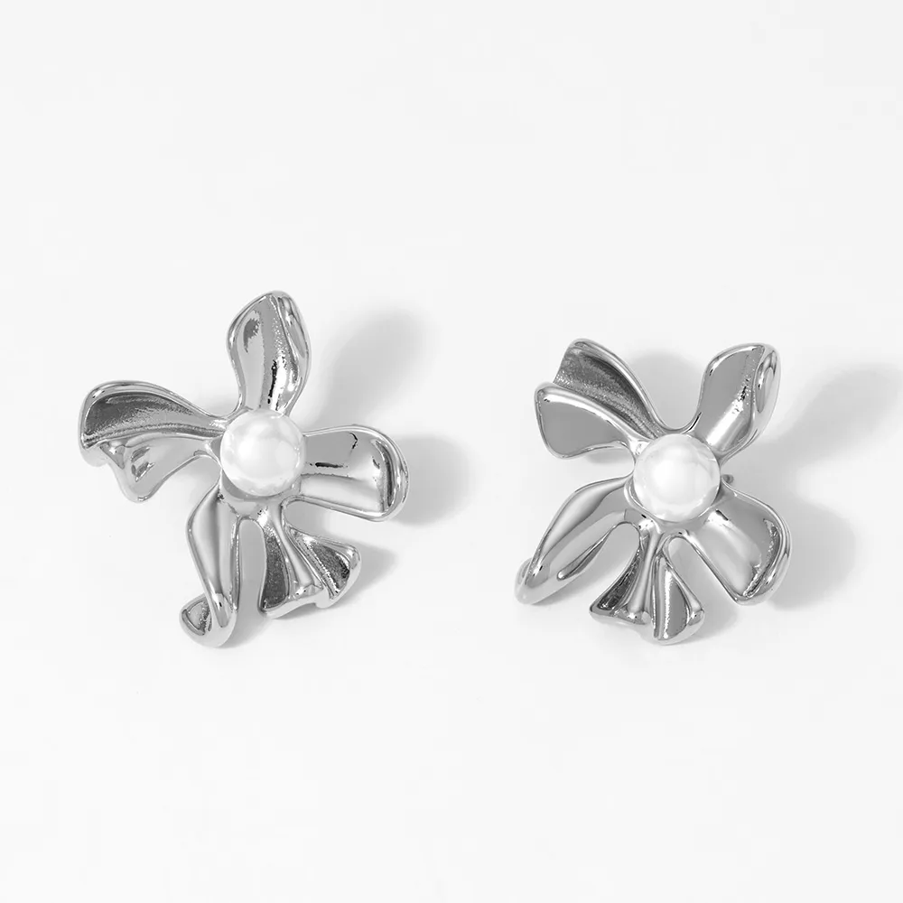 IG Style Flower 304 Stainless Steel 16K Gold Plated White Gold Plated Women's Rings Earrings Necklace display picture 1