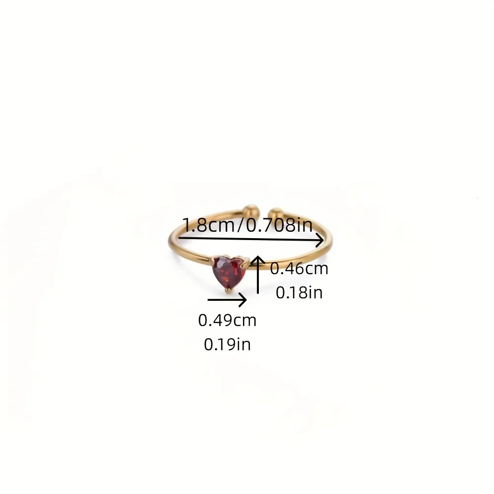 Simple Style Heart Shape 304 Stainless Steel Women's Open Rings display picture 13