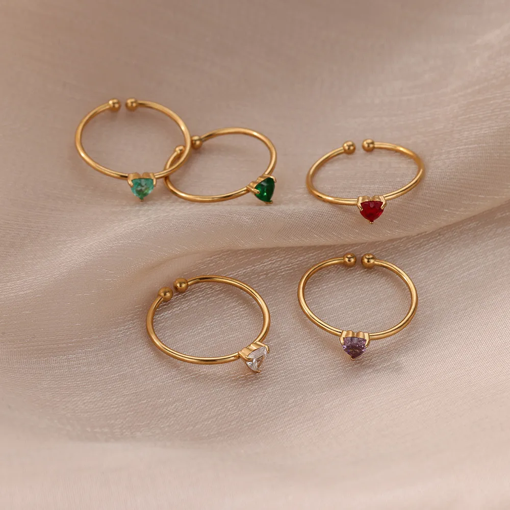 Simple Style Heart Shape 304 Stainless Steel Women's Open Rings display picture 20