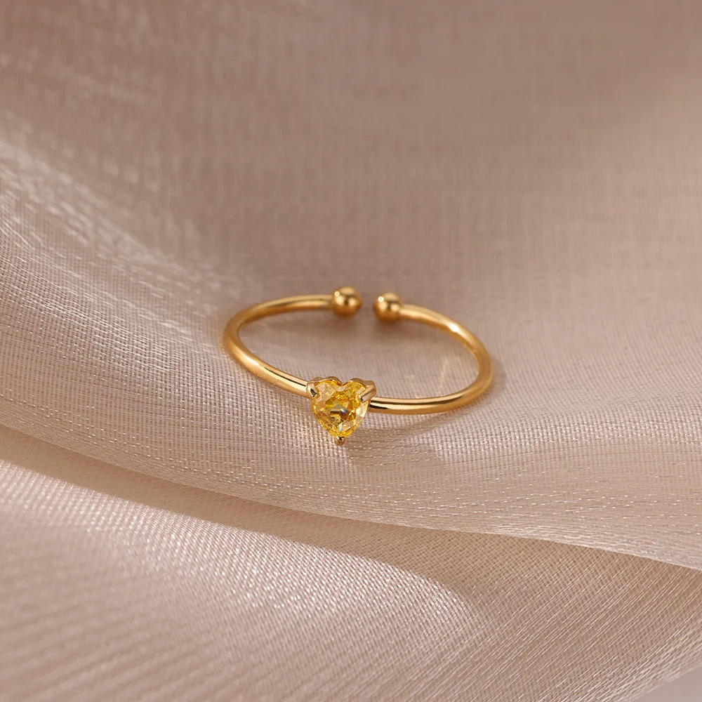 Simple Style Heart Shape 304 Stainless Steel Women's Open Rings display picture 25