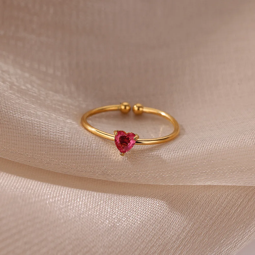 Simple Style Heart Shape 304 Stainless Steel Women's Open Rings display picture 23