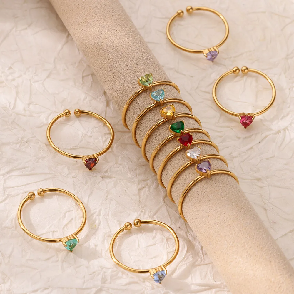 Simple Style Heart Shape 304 Stainless Steel Women's Open Rings display picture 26