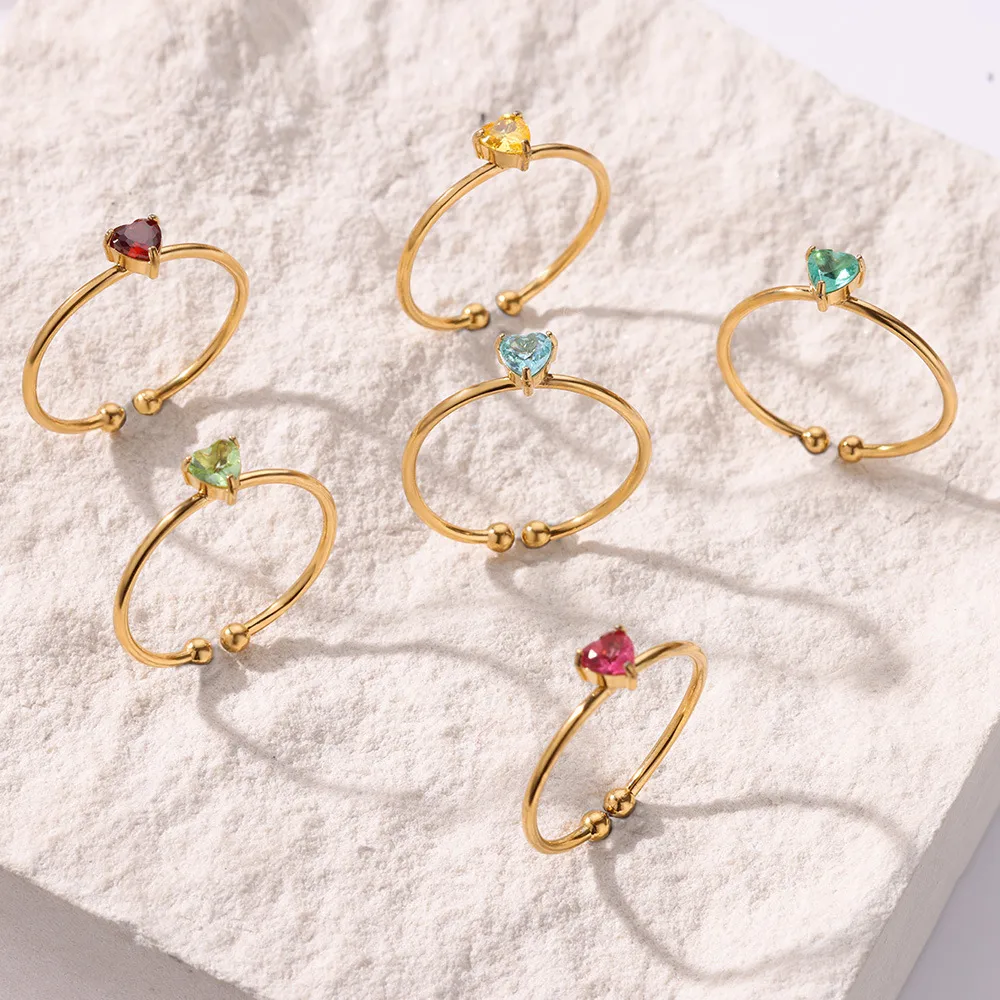 Simple Style Heart Shape 304 Stainless Steel Women's Open Rings display picture 27